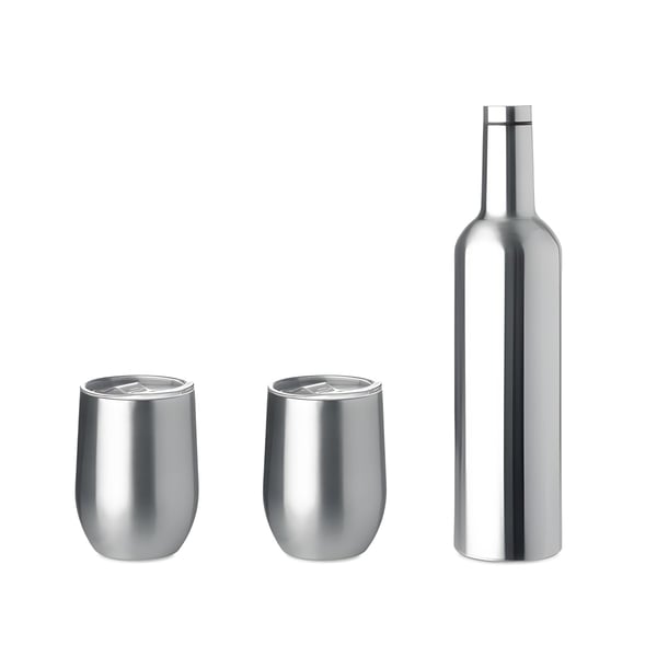 Stainless Steel Thermos Set with Dual Insulated Mugs