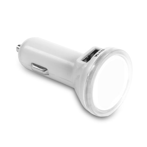 מטען USB לרכב עם תאורה ולוגו מותאם
