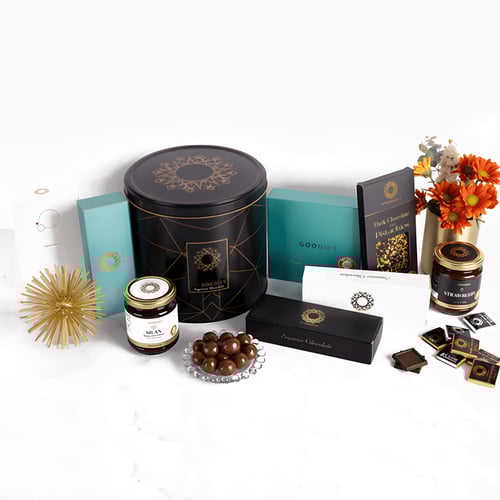 מארז שוקולד גורמה עם אריזת פח רב פעמית