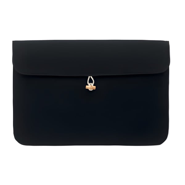 15-Inch Cotton Laptop Sleeve with Bamboo Button Closure