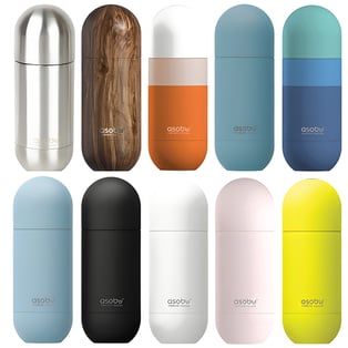 בקבוק תרמי נירוסטה ASOBU קפסולה 420 מ"ל עם מכסה כוס