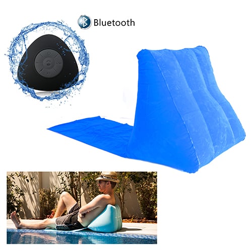 Comfortable Beach Pillow and Waterproof Bluetooth Speaker - Perfect Music Experience