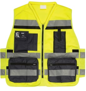 אפוד עבודה זוהר בצבע כתום/צהוב