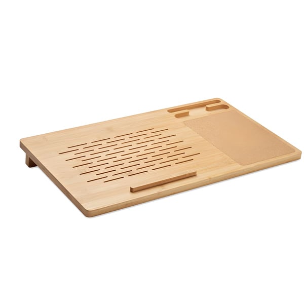 Bamboo Laptop Stand with Cork Mouse Pad