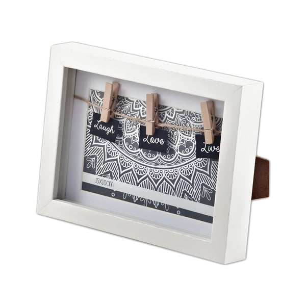 Wooden Photo Frame with Three Clips