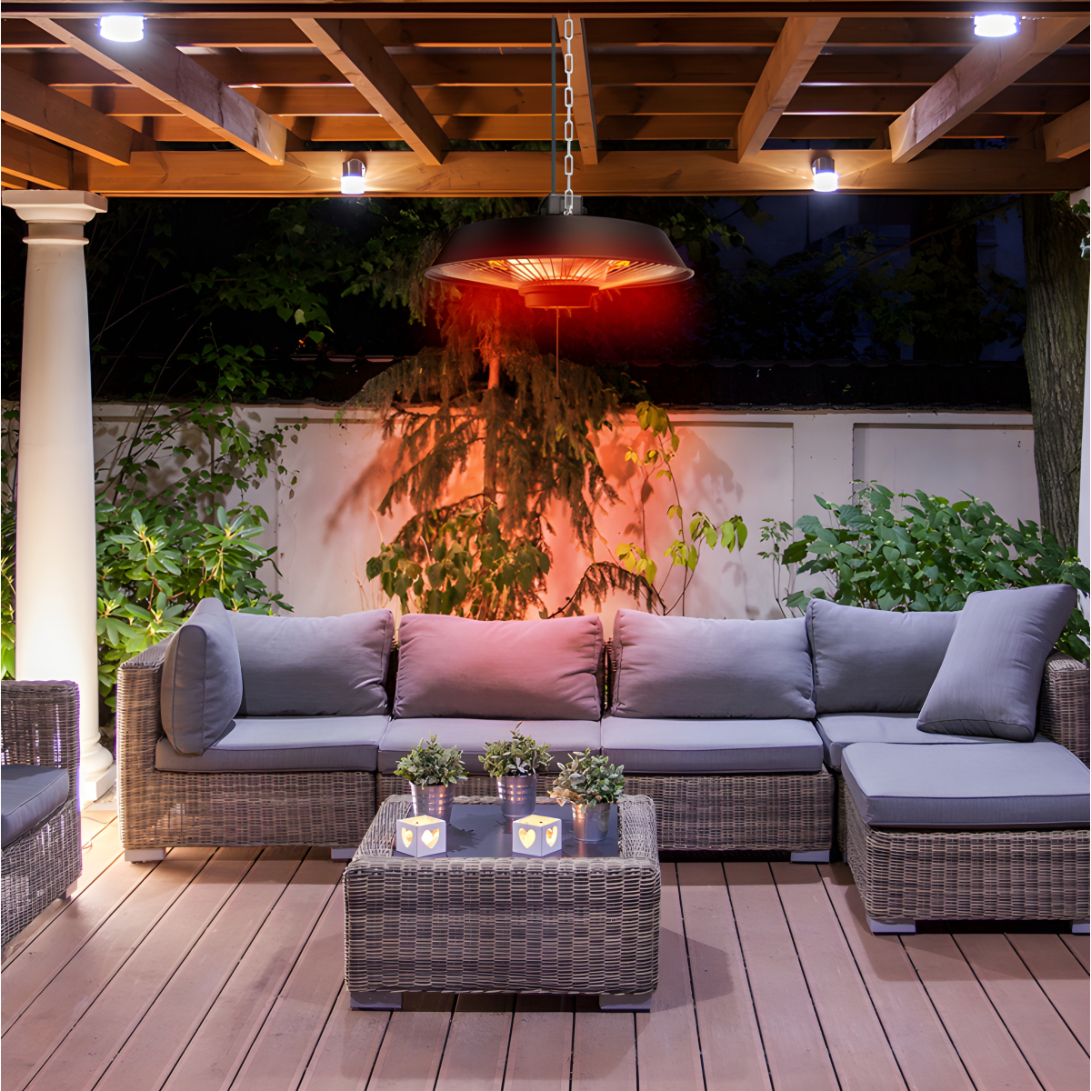 פטריית חימום חשמלית תלויה עם נורת הלוגן בעוצמה 1500W