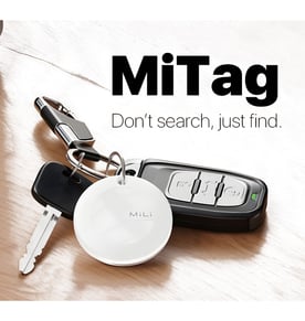 חיישן MiTag לאיתור חפצים מאושר Apple עם נרתיק עור